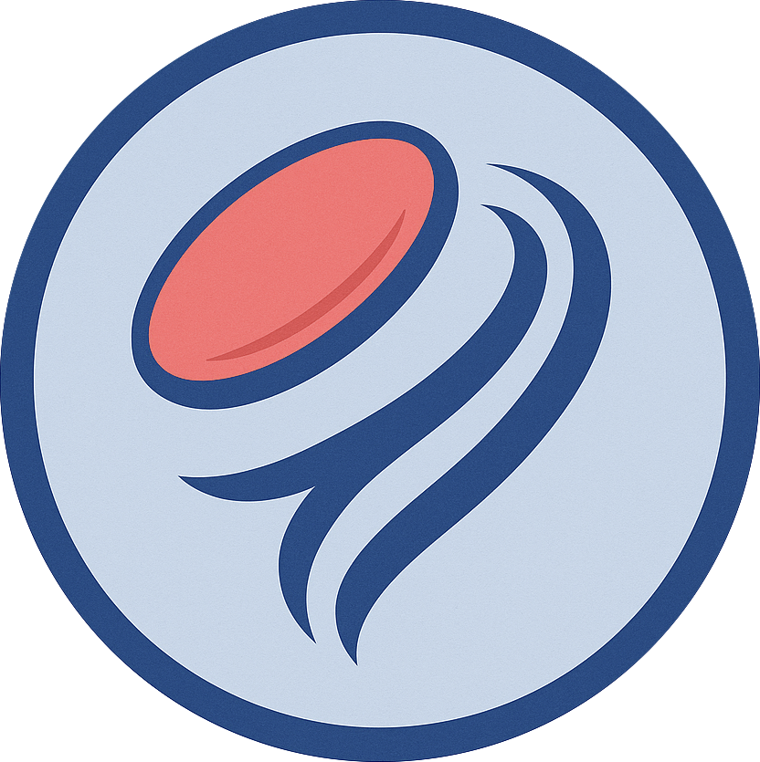 HyzerMind Logo - A disc golf basket with a brain icon